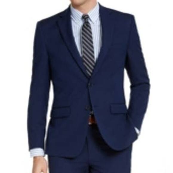 Van Heusen Men's Flex Plain Slim Fit Suit jacket bright blue, 38S $395 - Picture 2 of 10